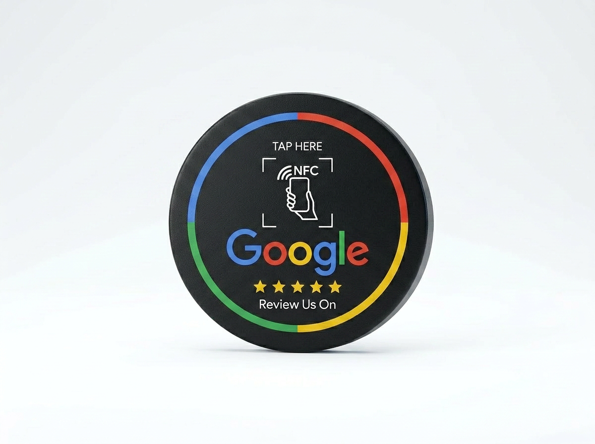 Placa redonda — SmartReviews · acabado negro